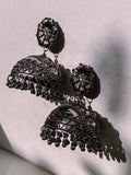 Black Flower Jhumkas